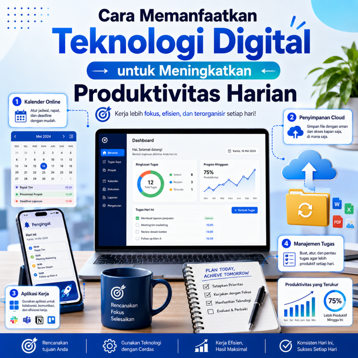 Cara Memanfaatkan Teknologi Digital untuk Meningkatkan Produktivitas Harian